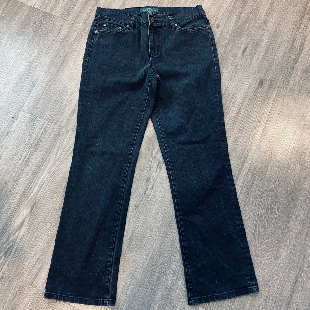 Lauren Ralph Lauren LRL Dark Wash Straight Leg Jeans Womens 8 Indigo‎ Denim